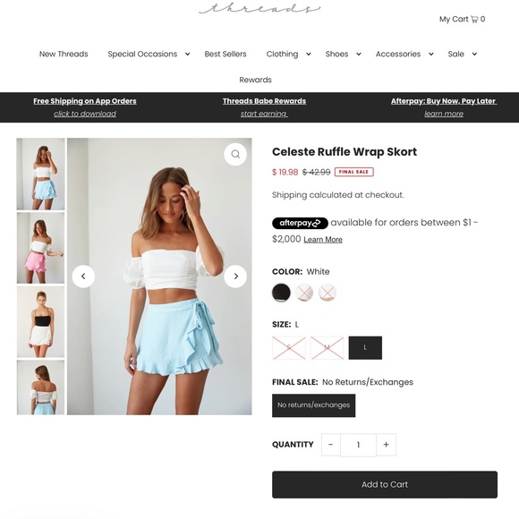 American Threads Light Blue Ruffle Skort - Picture 13 of 15